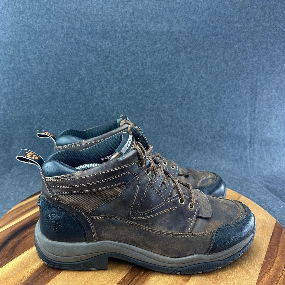 Ariat Terrain Hiking Boots Mens 9.5D Brown Leather Lace Up Work Shoes 10002182